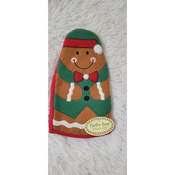 Ritz Festive Home Thumb Mitt Novelty Oven Mitt Gingerbread New - Picture 1 of 6